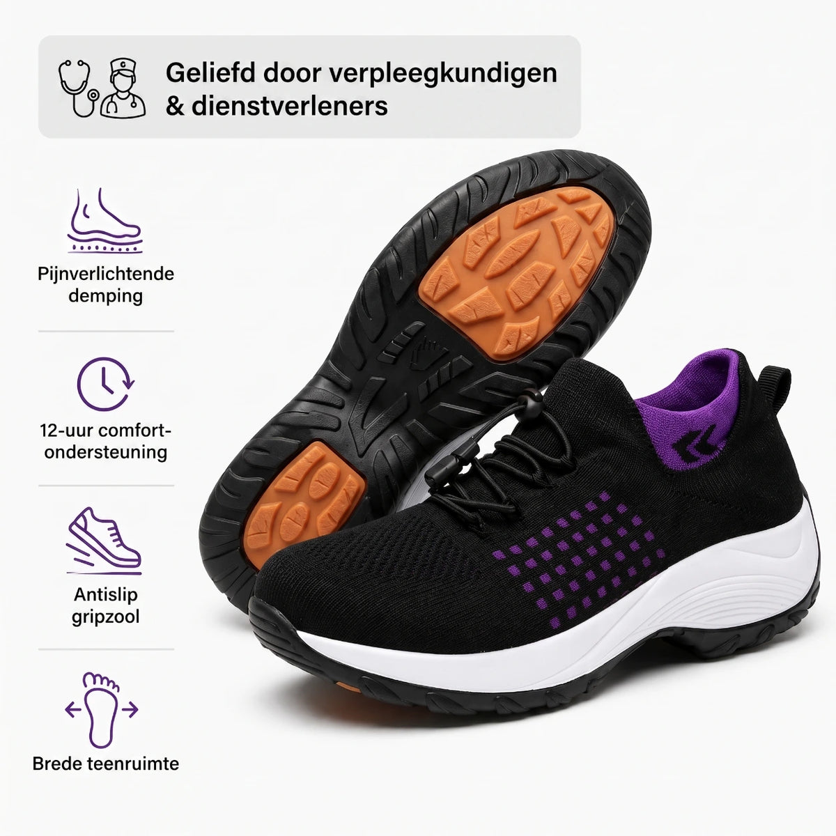 OrthoShift™ – 12-uurs werkschoenen voor verlichting van voet-, knie- & rugpijn