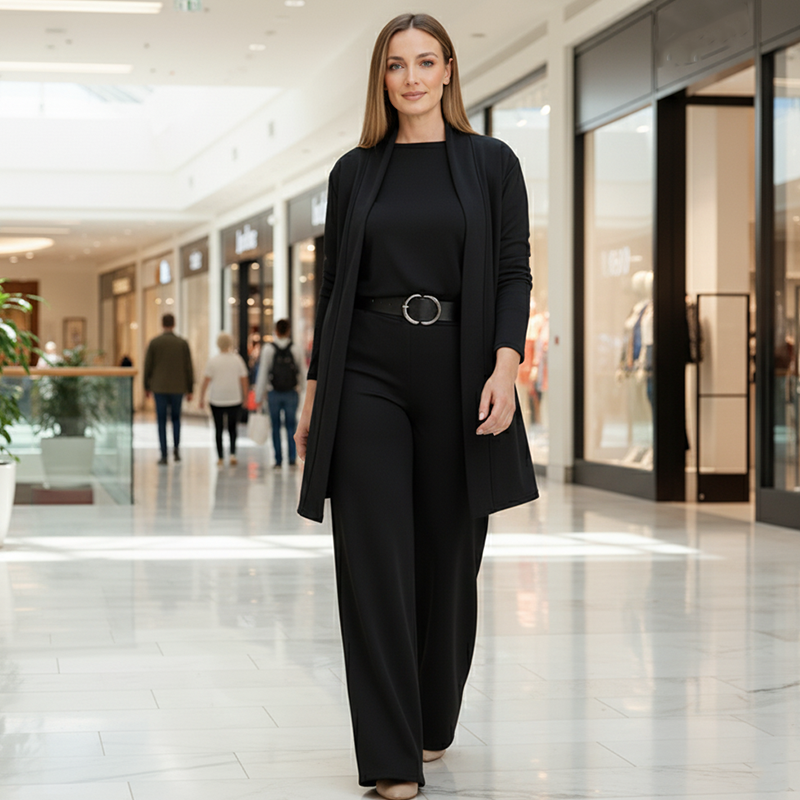 Elena – Elegant dames set van 3 delen (vest, top en broek)