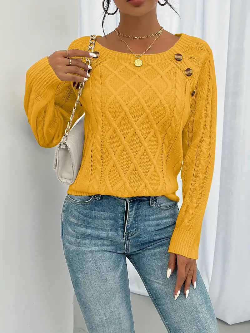 Elise Elegante Trui met Knoopjes