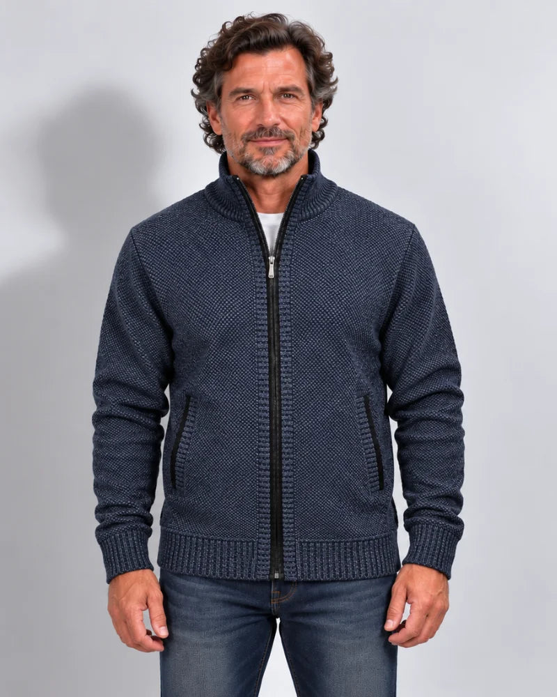 Gebreid vest met rits en fleecevoering - Nordic