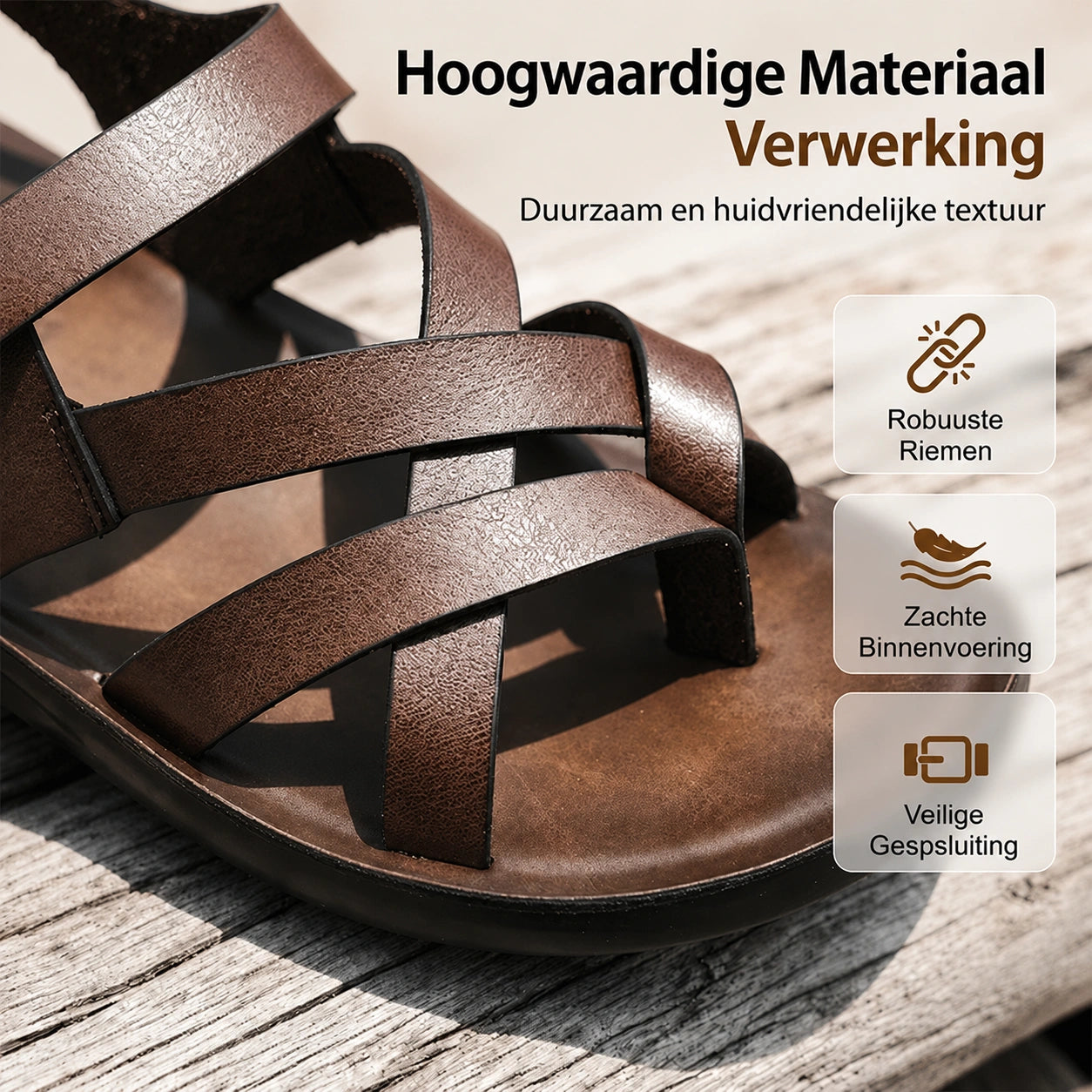 Roman | Herensandalen – Casual, Zachte zool & Perfect voor het strand