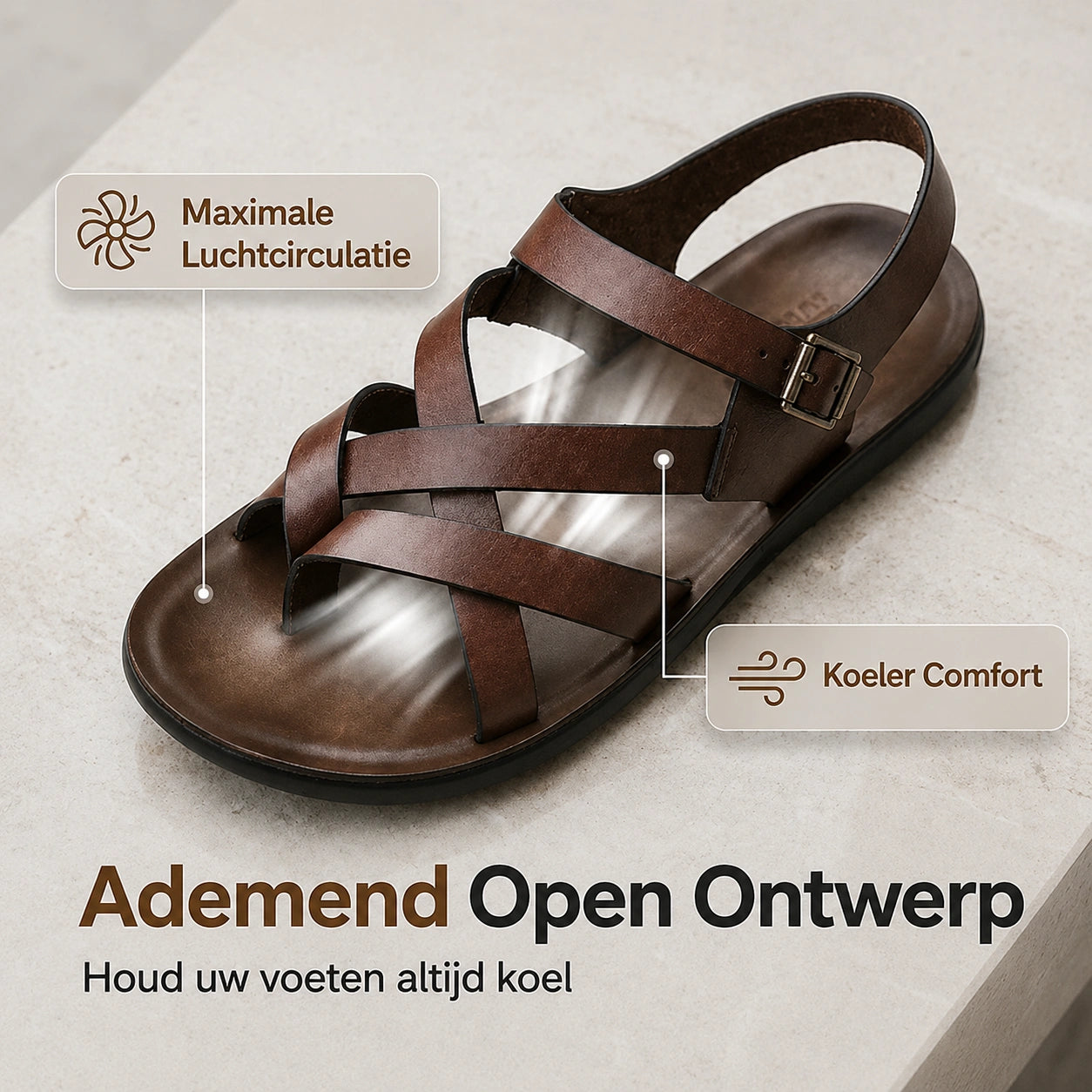 Roman | Herensandalen – Casual, Zachte zool & Perfect voor het strand
