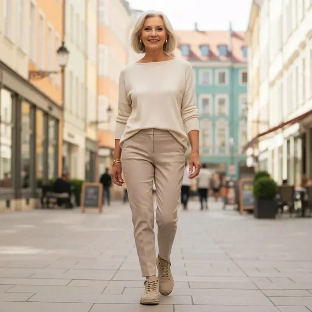 Comfortabele leren sneakers met ritssluiting – Mavie