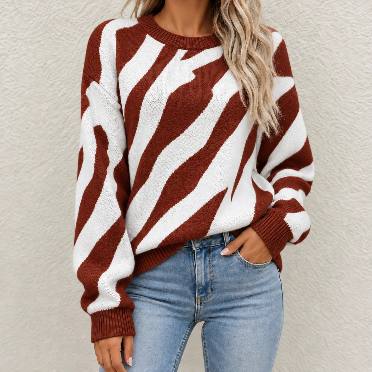 Camille dames chique abstracte pullover