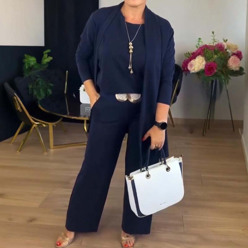 Elena – Elegant dames set van 3 delen (vest, top en broek)