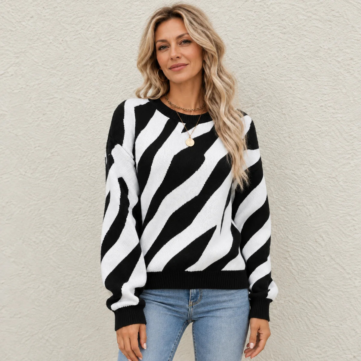 Camille dames chique abstracte pullover
