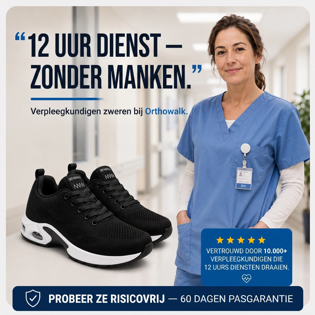 OrthoWalk™ – 12-uurs werkschoenen voor verlichting van voet-, knie- & rugpijn