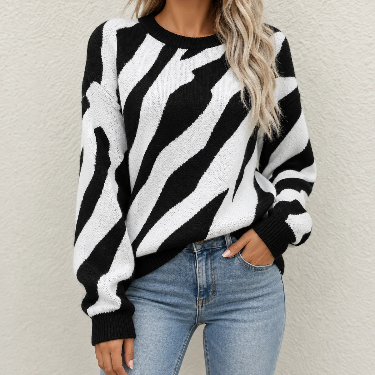 Camille dames chique abstracte pullover