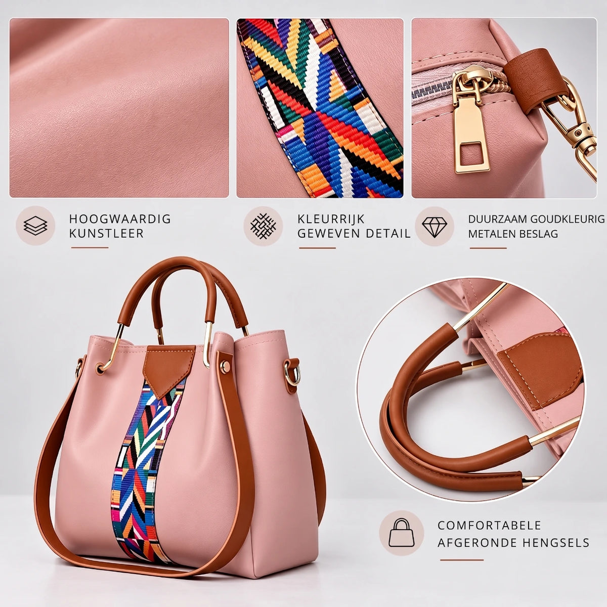 Allure | 4-delige damestassenset – Shopper, crossbodytas, portemonnee & etui