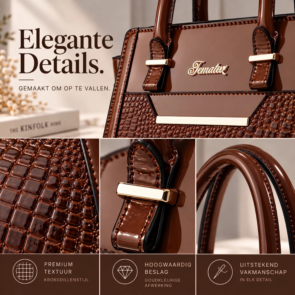 Finesse | 2-delige damestassenset – Shopper & portemonnee