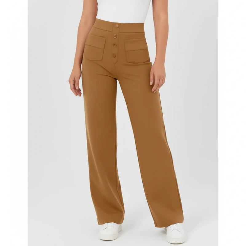 Sophie High-Waisted Stretchbroek met Zijzakken