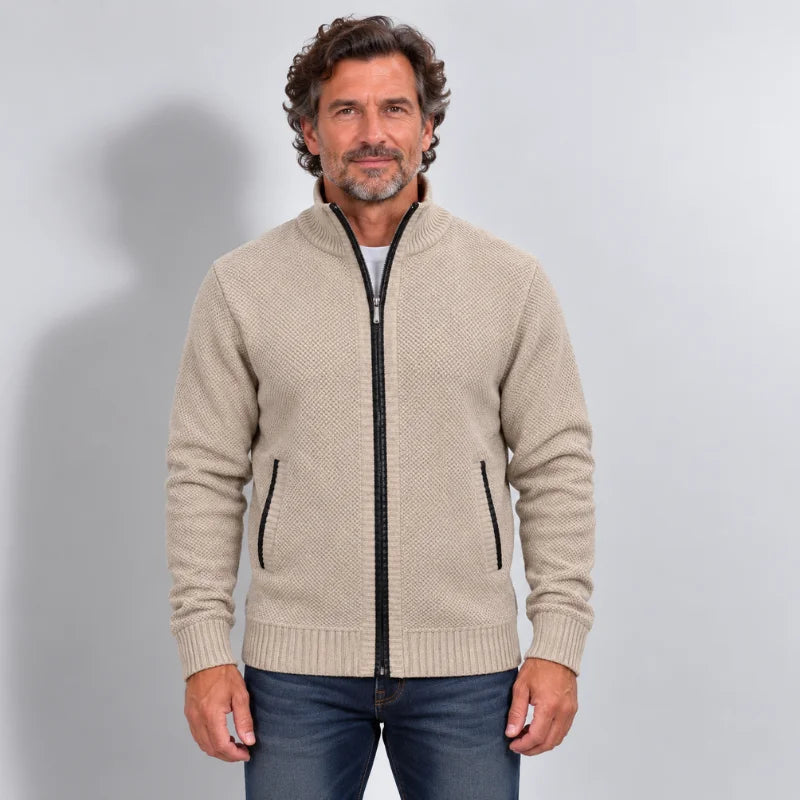 Gebreid vest met rits en fleecevoering - Nordic