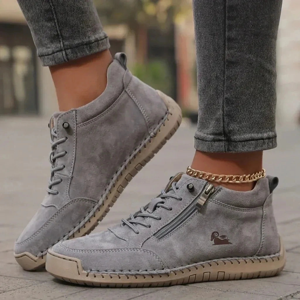 Comfortabele leren sneakers met ritssluiting – Mavie
