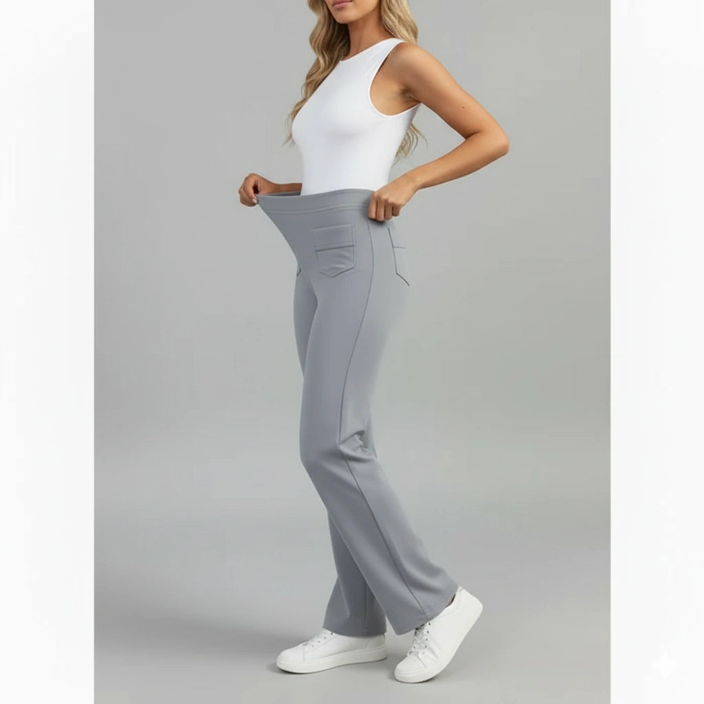 Sophie High-Waisted Stretchbroek met Zijzakken