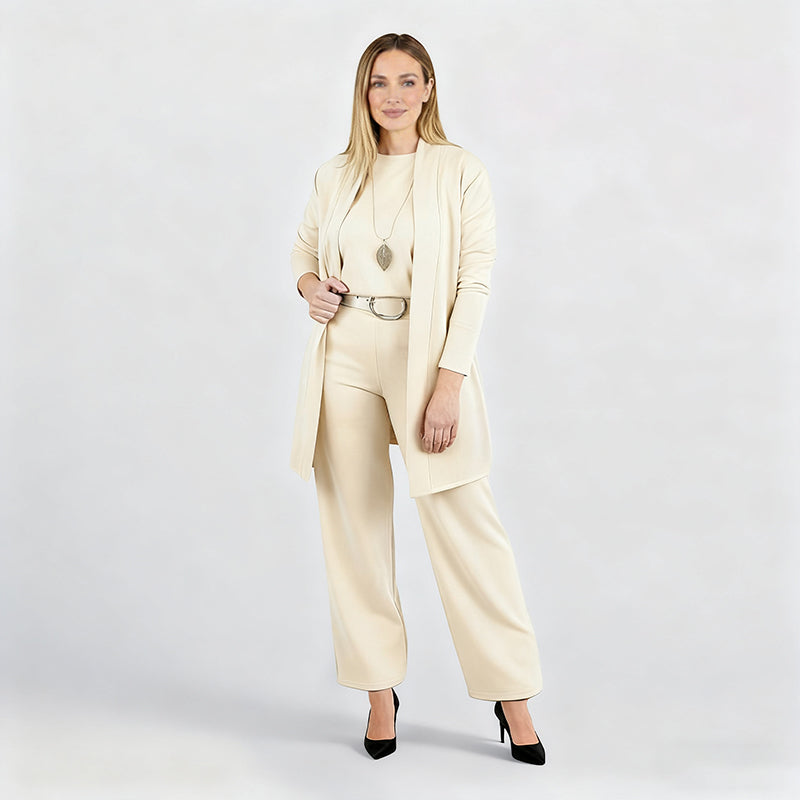 Elena – Elegant dames set van 3 delen (vest, top en broek)