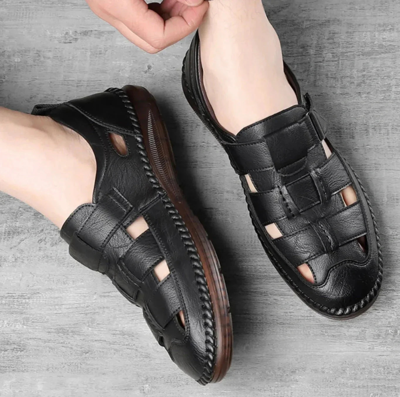Orthopedische leren sandalen – Santorin
